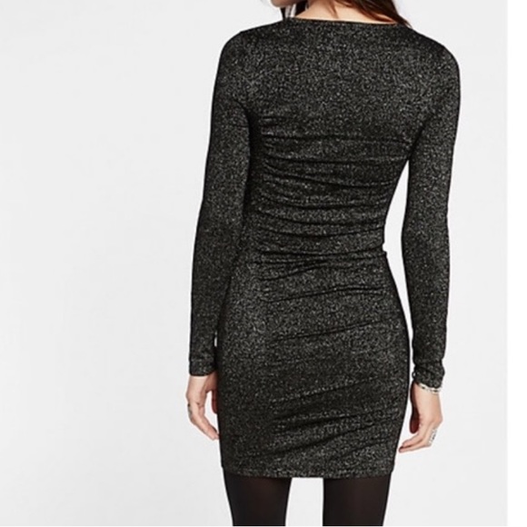 Express Sweater Dress in Black Metallic 🆕 - Picture 3 of 6